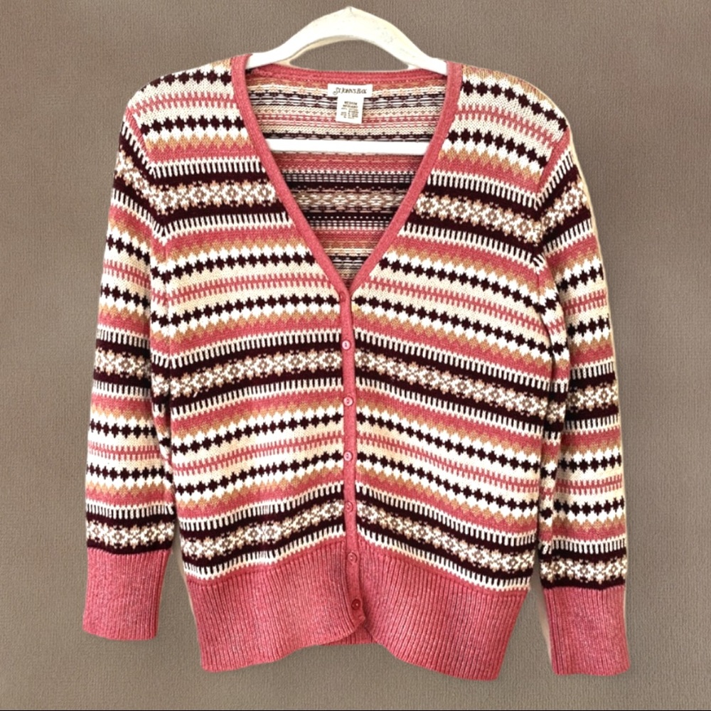 Vintage 90s St. John’s Bay Fair Isle Cardigan